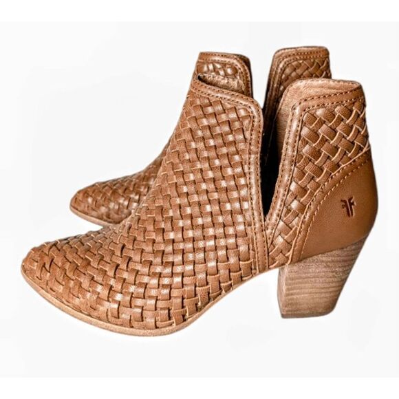 FRYE Reed Woven Leather Ankle Boot Size 8M - Picture 2 of 7